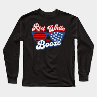 Red White and Booze 4th of July Long Sleeve T-Shirt